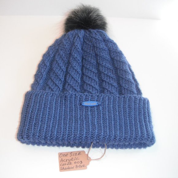Hand Knitted Hat Toque One Size Acrylic Color Shadow Blue - 003 Hand knit by me - Picture 2 of 11